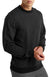 A man in an Icebreaker Mens Central LS Sweatshirt—made from soft Merino wool—and gray pants stands against a white background, adjusting his sleeve.