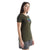 Women’s short-sleeve crewneck T-shirt in dark loden green, Icebreaker logo chest