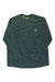 A Carhartt Men's Force Relaxed Fit Midweight LS Pocket T-Shirt in dark green, with a chest pocket and yellow logo patch. Features UPF 25+ sun protection and moisture-wicking fabric, shown laid flat on a white background.