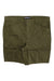 The Sherpa Mens Tenjing Short features olive green fabric, front pockets, a side zipper pocket, belt loops, and a button waist closure—ideal men’s climbing shorts for outdoor adventures. Sherpa brand label is inside the waistband.