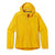 The Smartwool Women's Active Ultralite Hoodie Jacket, in bright yellow, features a front zipper and two zippered side pockets, shown laid flat on a white background.
