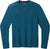 The Smartwool Mens Sparwood Crew Sweater in teal blue, made from soft merino wool, has long sleeves, a classic crew neckline, and ribbed cuffs and hem. Shown laid flat on a white background.