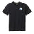 The Smartwool Bear Country Graphic SS Tee is a moisture-wicking black short-sleeve shirt with a small bear-in-landscape graphic on the left chest—ideal for hiking adventures.