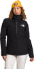 Women's insulated triclimate snow jacket, black, full-zip with hood, logo at chest