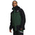Hooded triclimate jacket in dark green and black, The North Face logo on chest