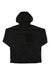 The North Face Mens Front Range Fleece Hoodie, black, features a zip-up front, long sleeves, left chest pocket, and minimal detailing. Made from recycled polyester and shown laid flat on a white background.