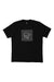 Men's cotton T-shirt, black, crew neck, front graphic square logo