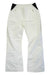 The Spyder Women's Winner GTX Pant is shown flat against a white background; these white GORE-TEX ski pants have black waist panels, zippered pockets, and PrimaLoft insulation.