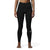 A person stands barefoot, shown from the waist down, wearing The North Face Womens Summit Pro 120 Tight—black, high-waisted, ribbed fitness pants with a small white logo on the left calf—against a plain white background.