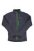 Norrona mens thermal pro jacket, navy fleece with green zipper and logo accents