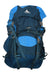 The Deva 70 Pack is a blue and dark teal 70-liter women's backpacking pack by Gregory, featuring multiple straps and buckles, shown against a white background.