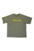 Men's olive green crewneck graphic tee with Marmot logo printed at the center of chest