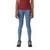Women's horizon tights, blue fitted leggings with curved panel seams and elastic waistband