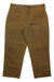 Men's dark tan oil-finish pants with button waist, belt loops, and center seam
