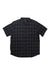The 5.11 Mens Wyatt SS Plaid Shirt is a short sleeve shirt with a black and gray plaid pattern, shown on a white background—ideal as an outdoor shirt for versatile style.