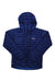 Men's dark blue hooded puffer jacket with full-zip, quilted baffles, and Rab logo.