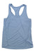 The Black Diamond Womens Mobility Tank in light blue features a racerback design ideal for bouldering and quick drying, shown laid flat on a white background.