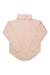 The Womens Kuhl Sienna Sweater, a light pink heavyweight knit turtleneck with long sleeves and a gently curved hem, is laid flat with extended sleeves on a white background.