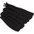 Folded black micro fur neck warmer, double-layer cuff with tag