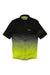 The Rapha Mens Super Lightweight Jersey features short sleeves, a black to neon yellow gradient, front zipper, and the Rapha logo on the left chest.