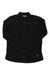 Women's black zip-up jacket with stand collar and long sleeves