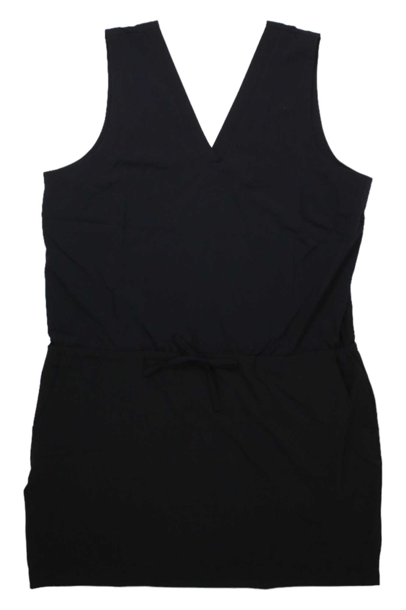 Women's Sunkissed Liv dress, sleeveless V-neck solid black with tie waist