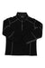 Kids quarter-zip baselayer top, black with gray trim and long sleeves with thumb loops.