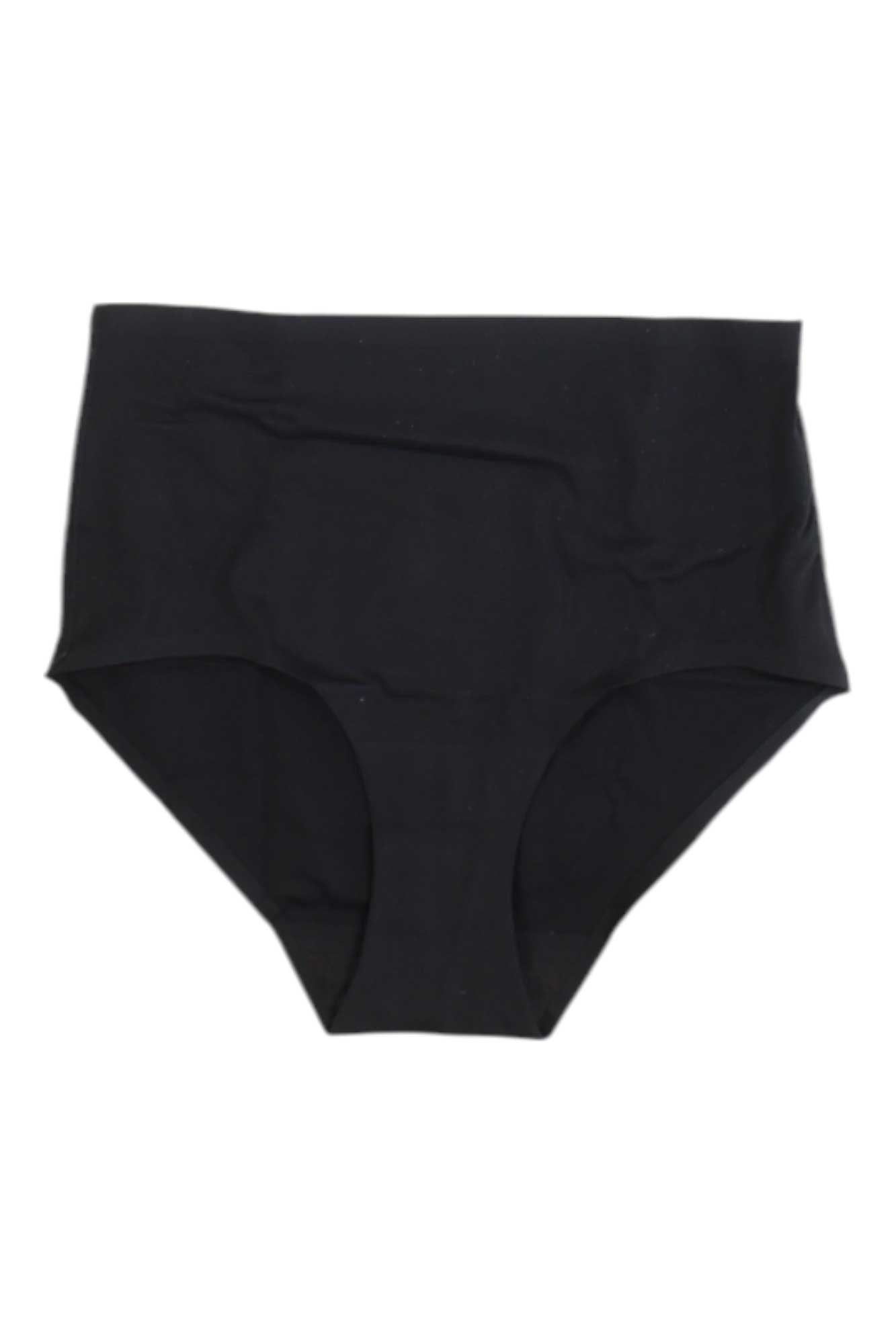 The Proof Womens Period & Leak Proof High Waisted Brief in black is laid flat on a white background, offering seamless comfort and leak-proof protection.