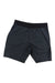 The Flylow Mens Safari 8.5 Inch Short features an elastic waistband and a subtle dotted pattern, ideal for mountain biking. These black athletic shorts provide sun protection and comfort, shown laid flat on a white background.