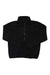 The Marmot Men's Aros Fleece 1/2 Zip Top is a black recycled polyester pullover with a high collar, half-zip front, and left zip chest pocket—ideal as an outdoor mid-layer.