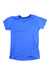 The Outdoor Research Womens Echo T-Shirt is a bright blue, short-sleeve V-neck made from recycled polyester, shown laid flat on a white background.