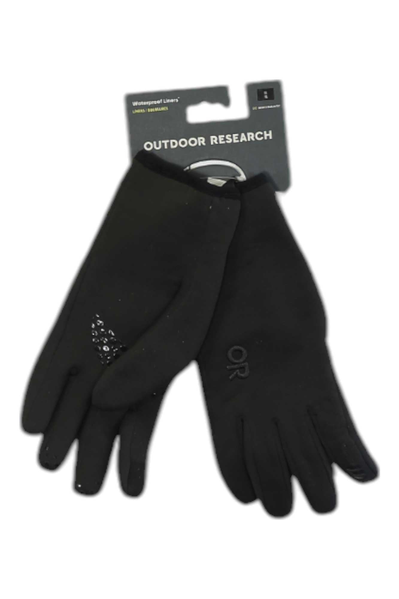 Outdoor Research waterproof liner gloves, black, elastic cuff