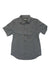 Gunmetal men's short-sleeve woven button-up shirt with chest pockets
