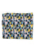 The Seirus Junior Micro Fleece Neck Up Gaiter features a vibrant geometric pattern in yellow, blue, pink, black, and gray. A small black tag with white text is on the left side—an ideal kids' winter accessory.