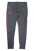 Girls' cozy dark gray leggings with pink side stripe and Under Armour logo