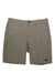 The Billabong Mens Crossfire Short in tan or light brown features side pockets, belt loops, and a button waist closure, shown against a white background.