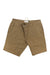 The Flylow Men's Macready 9.5 Inch Short in khaki features UPF 50+, side pockets, belt loops, and a front button and zipper closure, shown laid flat on a white background.