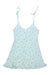 The Billabong Womens Heart Breaker Dress is a light blue fit and flare dress with a sleeveless V-neck, tie-up shoulder straps, yellow floral print, fitted waist, and ruffled hem—ideal for sunny days.