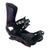 The YES Conda Snowboard Bindings, in purple and black, feature adjustable straps, a responsive baseplate, and a high back to secure your boot. Shown angled to reveal both the side and top views.