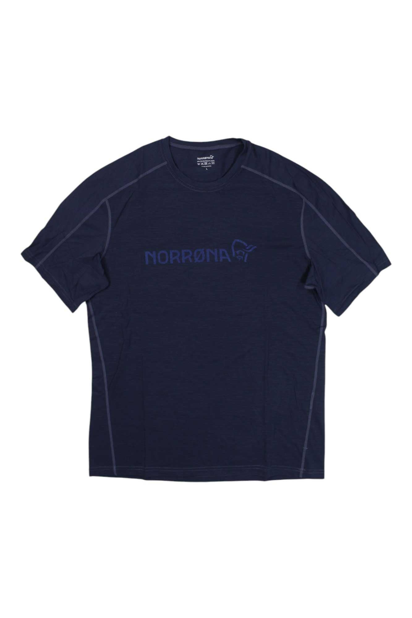 Men's merino equaliser t-shirt, dark navy short-sleeve crew neck with chest logo