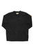 The Fjallraven Mens Ovik Round Neck Sweater is a dark gray G-1000 reinforced knit with black elbow patches, a ribbed crew neck, and a small tan label on the left shoulder, shown laid flat on a white background.