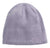 Recycled knit beanie, light gray with The North Face logo at cuff.