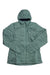 The L.L.Bean Womens Primaloft Packaway Hooded Jacket in light green features long sleeves, a front zipper, chest pocket, and subtle stitching. Made from recycled ripstop polyester and shown on a white background.