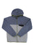 Kids two-tone fleece zip hoodie jacket, dark blue with light gray panels