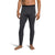A person is wearing The North Face Mens FD Pro 160 Tight in dark gray with a black waistband, a small white logo on the left thigh, and made of recycled polyester with FlashDry-Pro tech, standing barefoot against a white background.