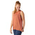 Women’s merino sport high-neck tank, sleeveless, rust orange, curved hem
