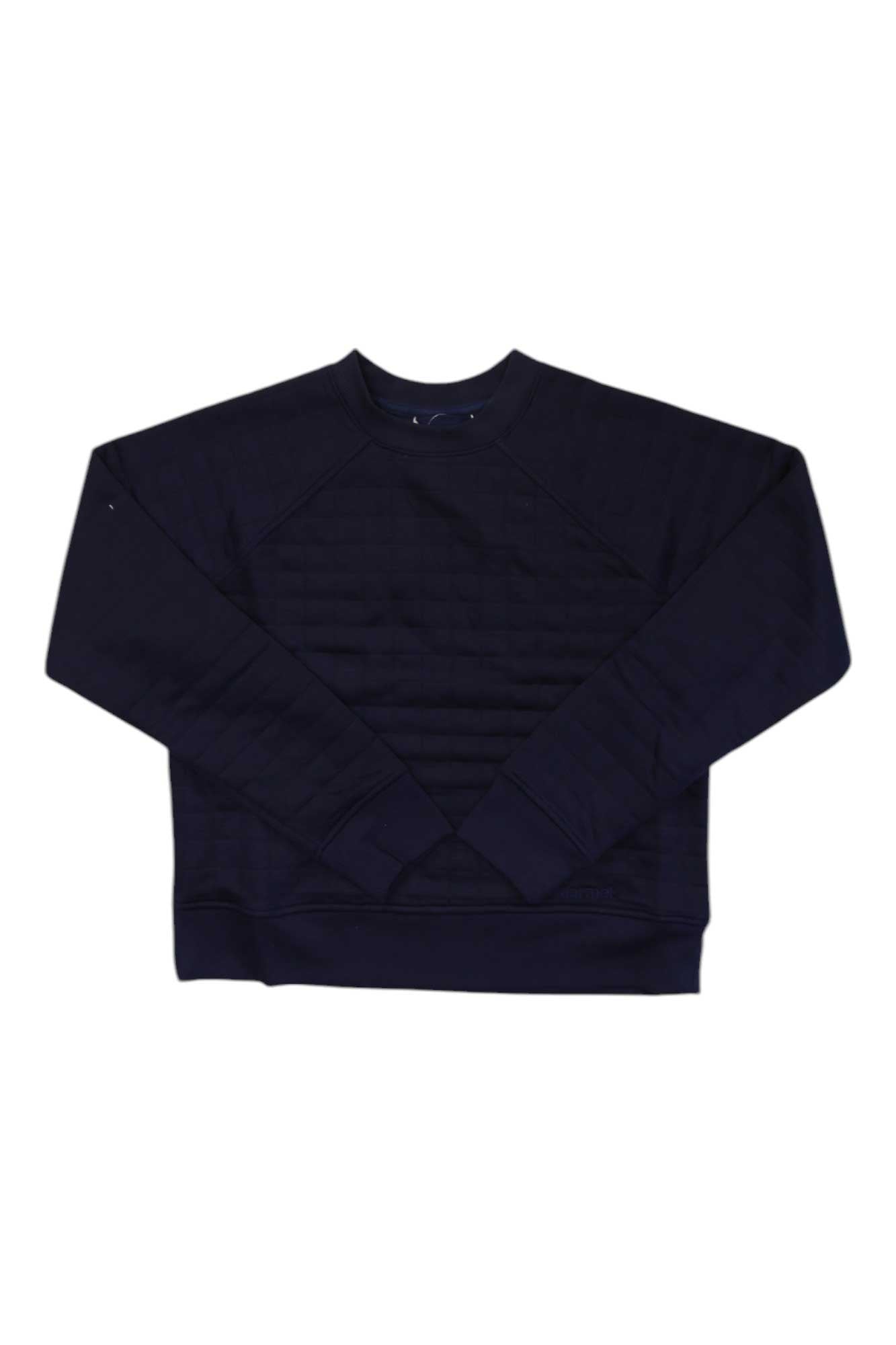 Women's crew neck pullover sweater, arctic navy, diamond stitch yoke detail