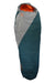 Kelty Cosmic Synthc women's sleeping bag, teal body with grey upper panel, red hood