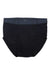 The ExOfficio Men's Give-N-Go 2.0 Brief features plain black fabric, a dark gray elastic waistband, and moisture-wicking material, shown against a white background.
