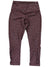The Womens Naturale Capri Leggings are high-waisted, maroon athletic capris crafted from recycled polyester with a subtle light gray pattern and crisscross lattice details at the lower outer legs, shown flat on a white background.
